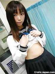 Perky boobed Japanese Emiru gets nasty in the classroom
